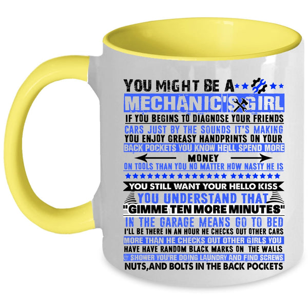 Cool Couple Coffee Mug, You Might Be A Mechanic's Girl Accent Mug