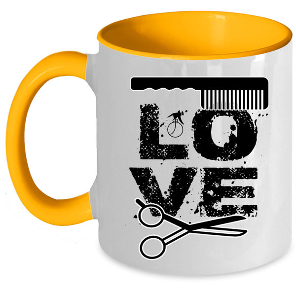 Cute Gift For Hairstylist Coffee Mug, Love Hairstylist Accent Mug