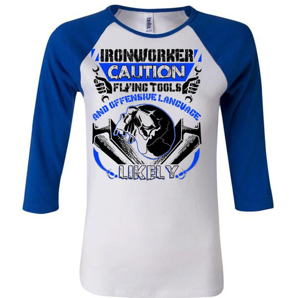 Ironworker Caution Flying Tools T Shirt, I Love Ironworker T Shirt, Awesome T-Shirts