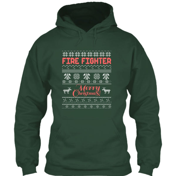 Fire Fighter Merry Christmas T Shirt, Coolest Firefighter T Shirt