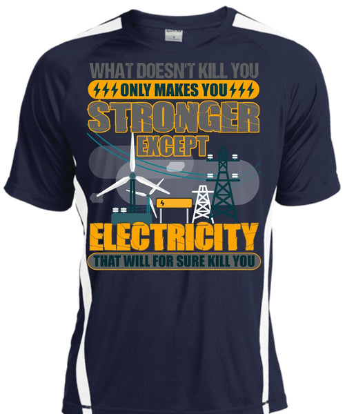 Stronger Except Electricity T Shirt, I Love Electrician T Shirt, Cool Shirt
