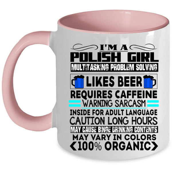Likes Beer Coffee Mug, I'm A Polish Girl Accent Mug