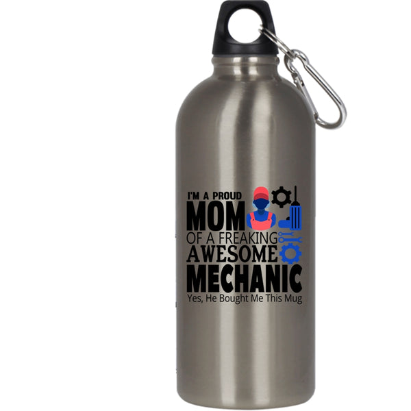 I'm A Proud Mom Of An Awesome Mechanic 20 oz Stainless Steel Bottle,Mom Outdoor Sports Water Bottle