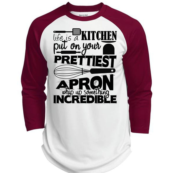 Life Is A Kitchen T Shirt, I Love Cooking T Shirt, Awesome T-Shirts  (Polyester Game Baseball Jersey)