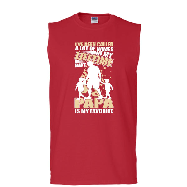 Father's Day Gift T Shirt, Papa Is My Favorite Name T Shirt, Cool T Shirt (Men's Cotton Sleeveless)
