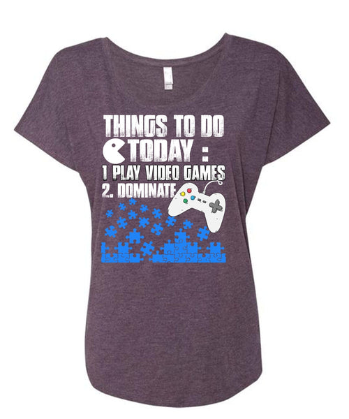 Play Video Games T Shirt, Being A Gamer T Shirt, Cool Shirt (Ladies' Triblend Dolman Sleeve)