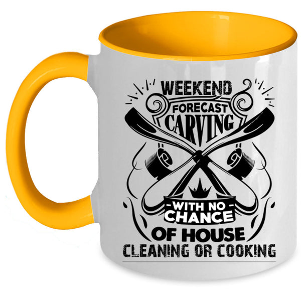 Awesome Carver Coffee Mug, Weekend Forecast Carving Accent Mug