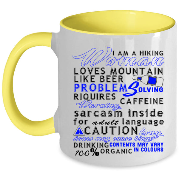 Loves Mountain Coffee Mug, I Am A Hiking Woman Accent Mug