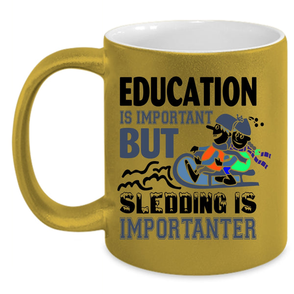 Education Is Important But Sledding Is Importanter Cup
