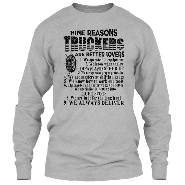 Nine Reasons Truckers T Shirt, Tow Truck Driver T Shirt