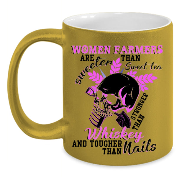 Funny Coffee Mug, Women Farmers Are Sweeter Than Sweet Tea Accent Mug