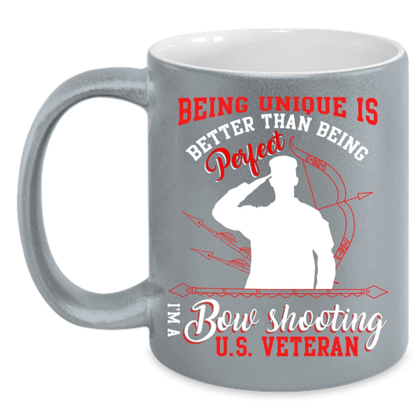 I'm A Bow Shooting U.S Veteran Coffee Mug, Cool U.S Veteran Coffee Cup