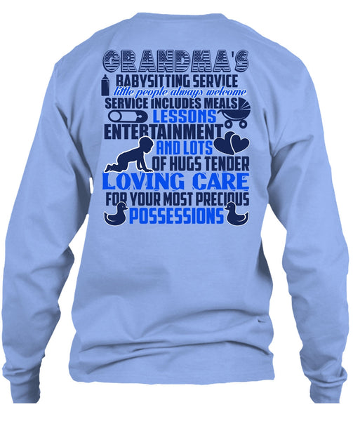 Grandma's Babysitting Service T Shirt, I Love Family T Shirt