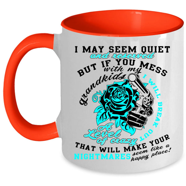 Cool Gift For Dad Coffee Mug, Don't Mess With My Grandkids Accent Mug