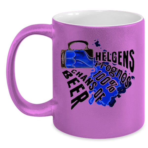 Cool Beer Coffee Mug, Helgens Prognos 100% Chans Of Beer Accent Mug