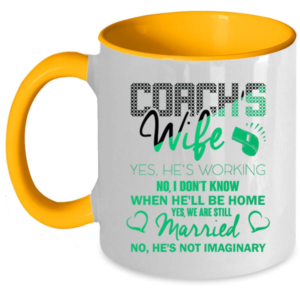 Cute Gift For My Wife Coffee Mug, Coach's Wife Accent Mug