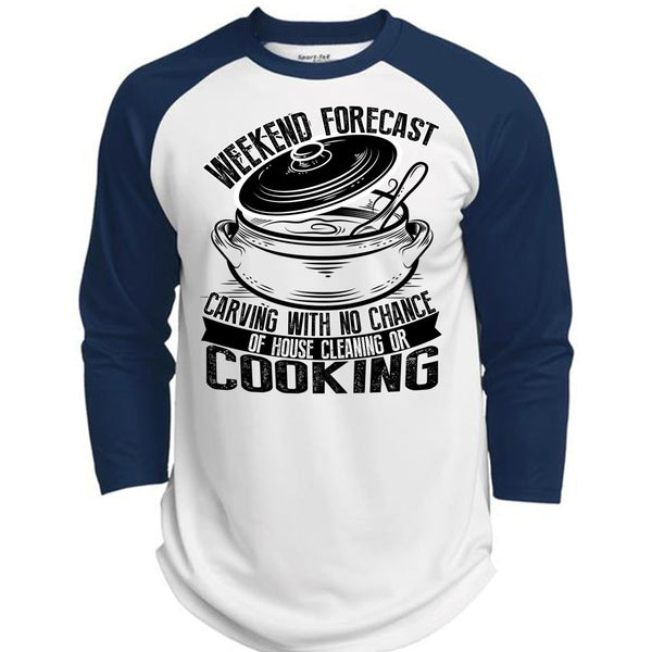 Weekend Forecast Carving T Shirt, I Love Cooking T Shirt, Awesome T-Shirts  (Polyester Game Baseball Jersey)