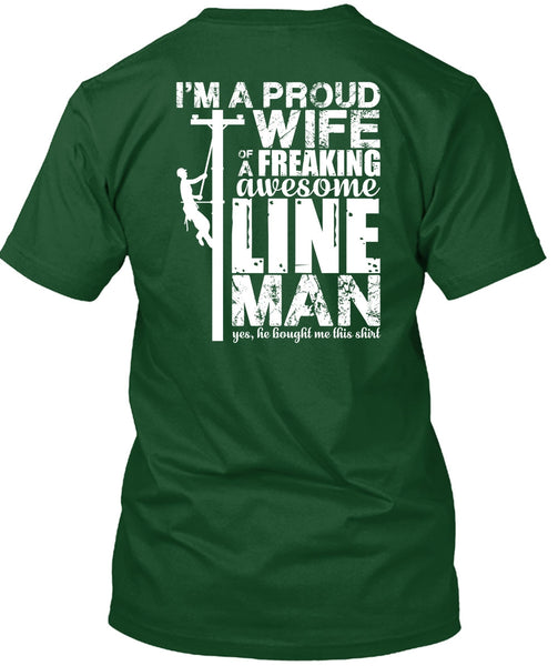 I'm A Proud Wife T Shirt, Awesome Lineman T Shirt