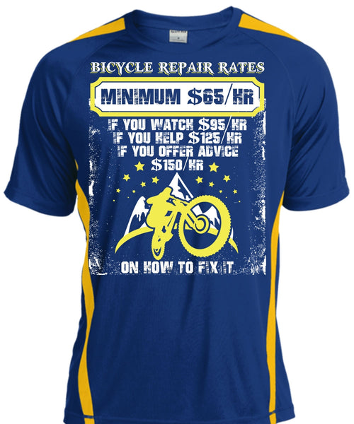 Bicycle Repair Rates T Shirt, Minimum $65/Hr T Shirt, Cool Shirt