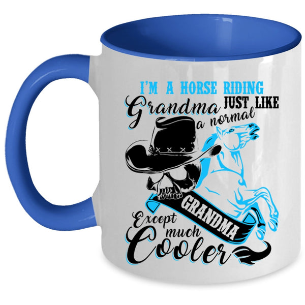 Cool Grandma Coffee Mug, I'm A Horse Riding Grandma Accent Mug