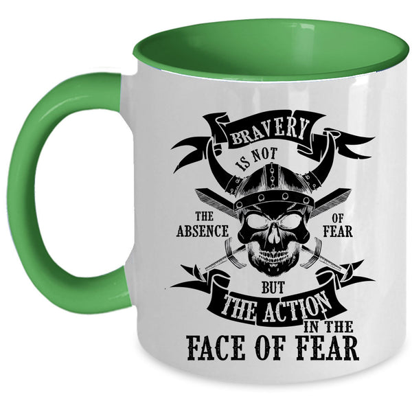 Cool Halloween Coffee Mug, The Action In The Face Of Fear Accent Mug