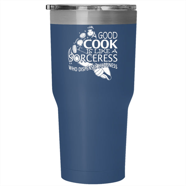 A Good Cook Is Like A Sorceress Tumbler 30 oz Stainless Steel, I Love Cooking Travel Mug