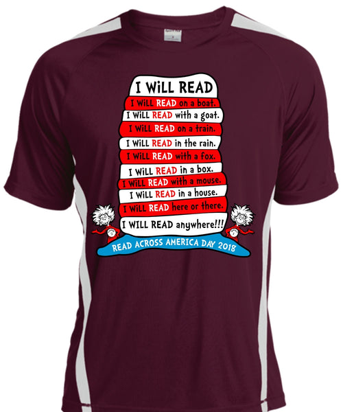 Dr. Seuss T Shirt, I Will Read On Boat T Shirt, The Cat in the Hat T Shirt, I Will Read Anywhere T Shirt, Cool Shirt