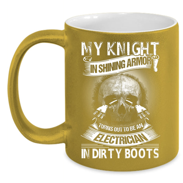 To Be An Electrician In Dirty Boots Coffee Mug, Cool Electricians Coffee Cup