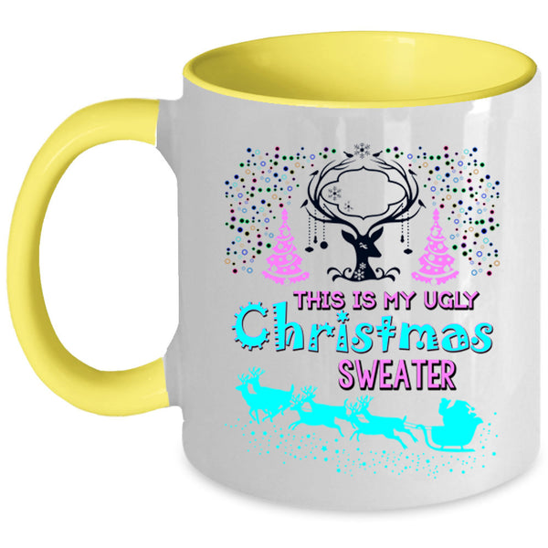 Cute Christmas Coffee Mug, This Is My Ugly Christmas Sweater Accent Mug