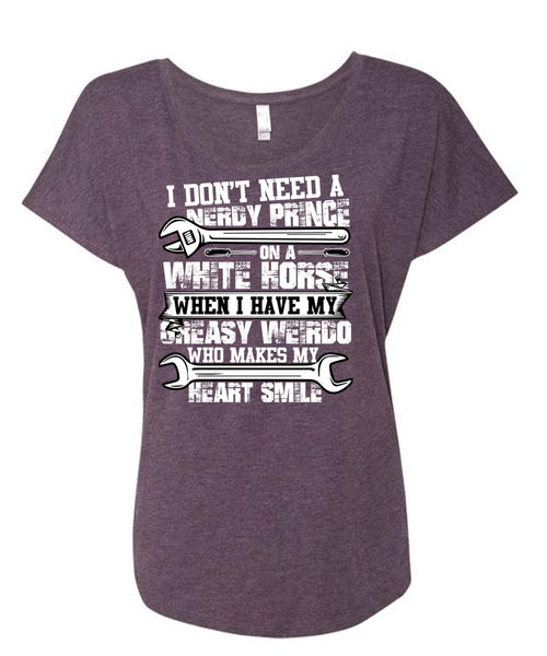 Makes My Heart Smile T Shirt, Being A Mechanic T Shirt, Cool Shirt (Ladies' Triblend Dolman Sleeve)