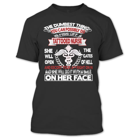 A black t-shirt with the shopify logo