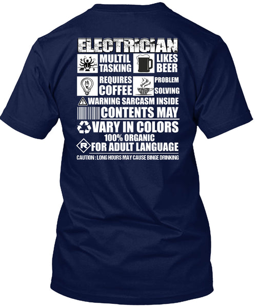 Electrician Multi-tasking T Shirt, Likes Beer T Shirt