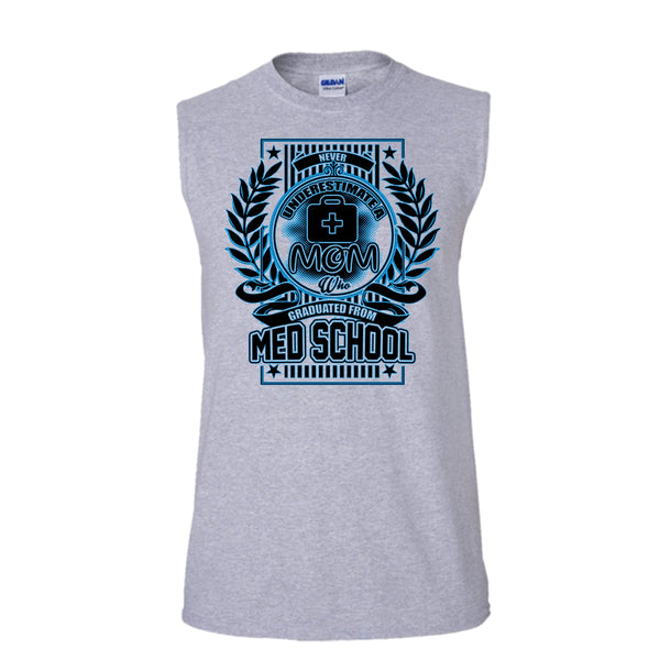 Neve Underestimate A Mom T Shirt, Gift For Mom Tank Top (Men's Cotton Sleeveless)