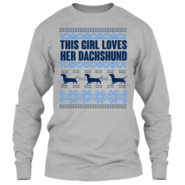 This Girl Loves Her Dachshund T Shirt, Coolest Merry Christmas T Shirt