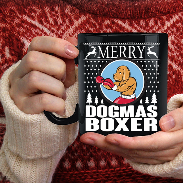 Merry Dogmas Boxer Coffee Mug, Christmas Gift For Son Coffee Cup