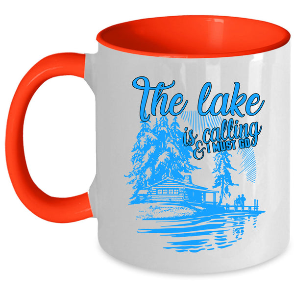 I Must Go Coffee Mug, The Lake Is Calling Accent Mug