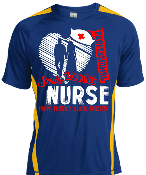 Professional Smile Loving Nurse T Shirt, Happy Friendly Caring Educated T Shirt, Cool Shirt