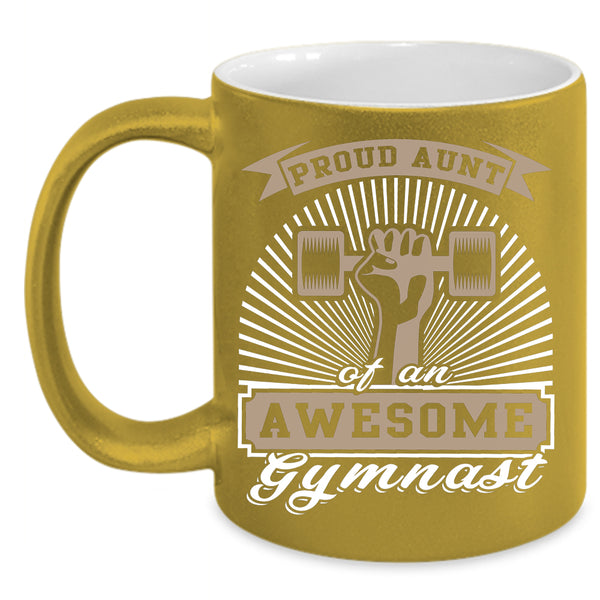 Proud Aunt Of An Awesome Gymnast Coffee Mug, Awesome Gymnast Coffee Cup