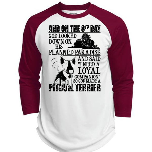 God Made A Pit Bull Terrier T Shirt, I Love Pit Bull T Shirt, Awesome T-Shirts  (Polyester Game Baseball Jersey)