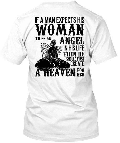 A black t-shirt with the shopify logo