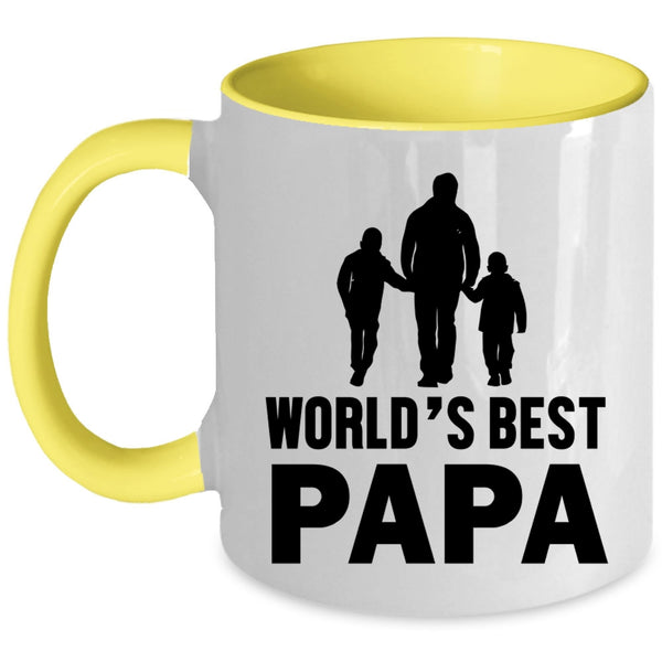Best Papa Ever Coffee Mug, World's Best Papa Accent Mug