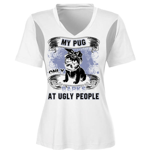 My Pug Only Barks At Ugly People T Shirt, I Love Pug T Shirt, Awesome T-Shirts