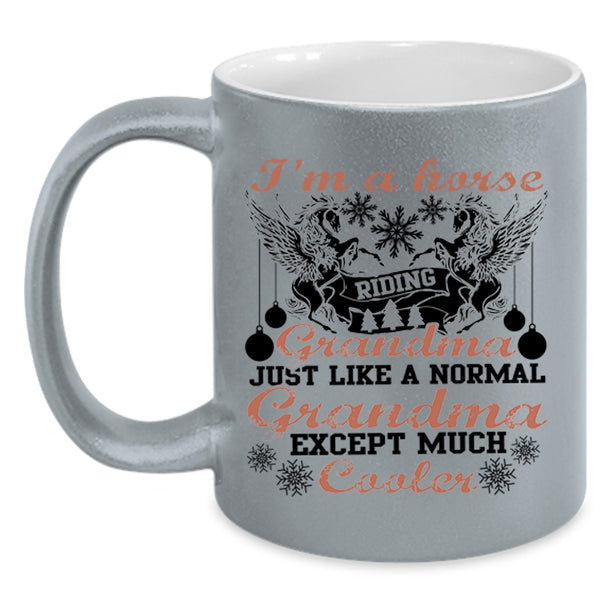 Normal Grandma Coffee Mug, I'm A Horse Riding Grandma Accent Mug