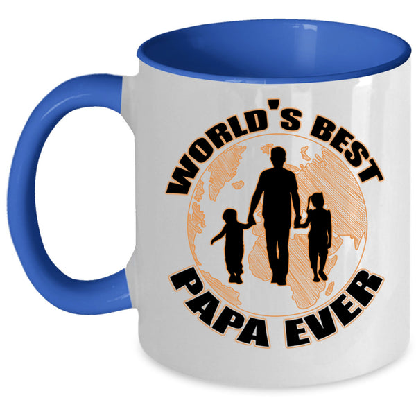 Awesome Papa Coffee Mug, World's Best Papa Ever Accent Mug