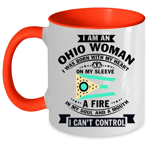 Ohio Flag Coffee Mug, I Am An Ohio Woman Accent Mug