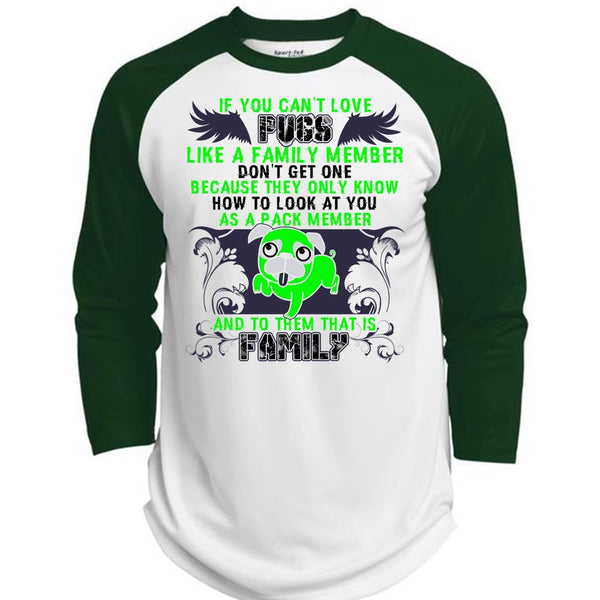 You Can't Love Pugs T Shirt, I Love Pug T Shirt, Awesome T-Shirts  (Polyester Game Baseball Jersey)