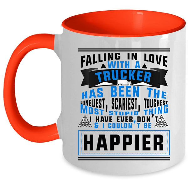I Love Truck Driver Coffee Mug, Falling In Love With A Trucker Accent Mug