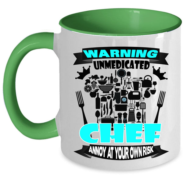Awesome Chef Coffee Mug, Warning Unmedicated Chef Accent Mug