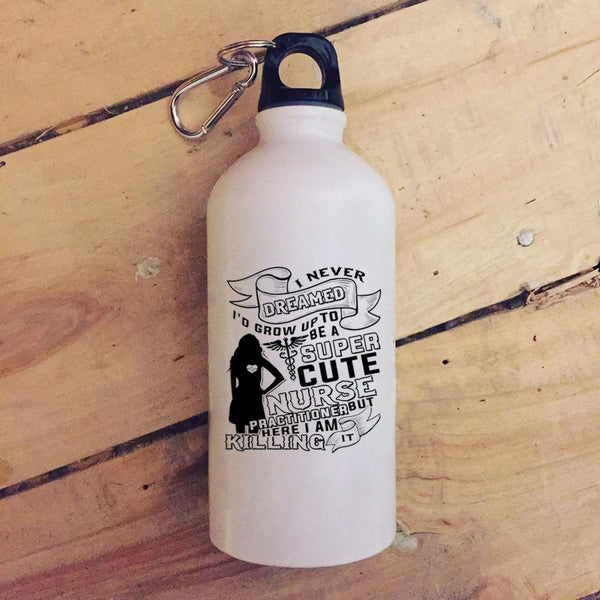 I'd Grow Up To Be A Cute Nurse Practitioner 20 oz Stainless Steel Bottle,Cute Nurses Outdoor Sports Water Bottle