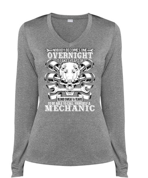 To Call Yourself A Mechanic T Shirt, Being A Mechanic T Shirt, Cool Shirt (Ladies LS Heather V-Neck)